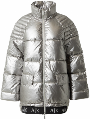 ARMANI EXCHANGE Zimná bunda  čierna / strieborná