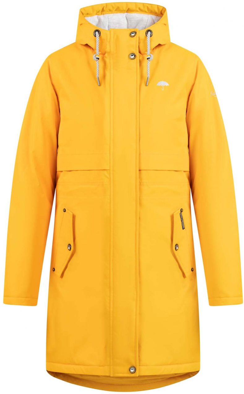 Schmuddelwedda Funkčný kabát  šafránová / biela