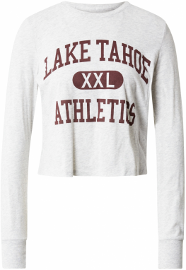 Abercrombie & Fitch Tričko  sivá melírovaná / burgundská