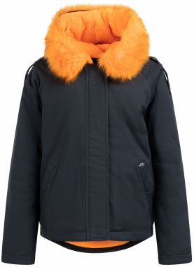 MYMO Zimná bunda  námornícka modrá / oranžová