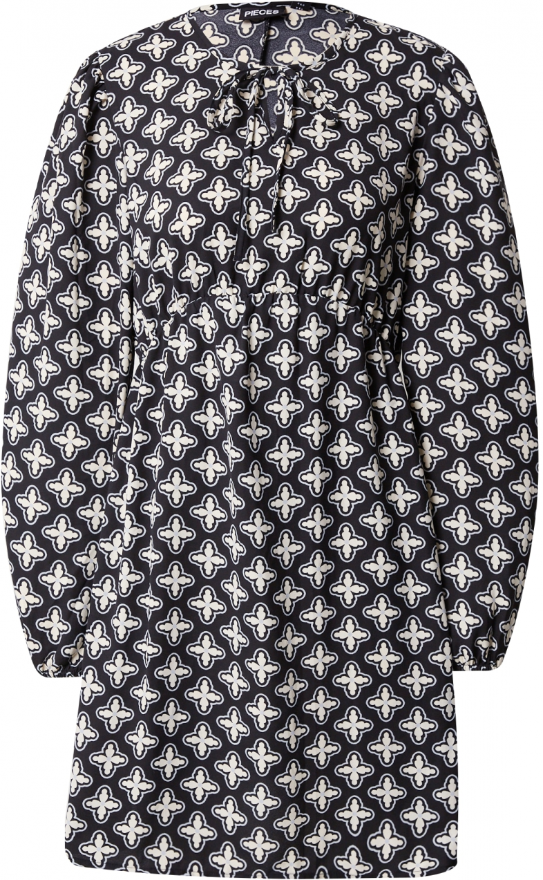 PIECES Šaty 'SALLY'  čierna / biela