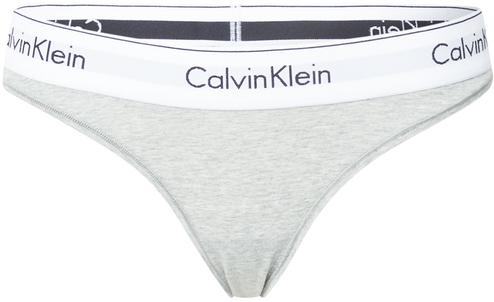 Calvin Klein Underwear Tangá  sivá melírovaná / čierna / biela