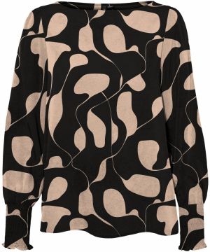 VERO MODA Blúzka 'LYDIA'  piesková / čierna