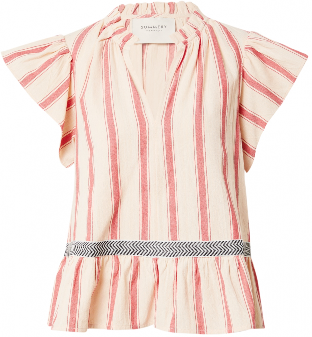 Summery Copenhagen Blúzka 'Octavie'  béžová / melónová / čierna