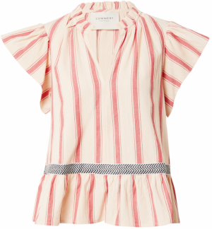 Summery Copenhagen Blúzka 'Octavie'  béžová / melónová / čierna