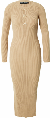 Dorothy Perkins Pletené šaty  svetlobéžová