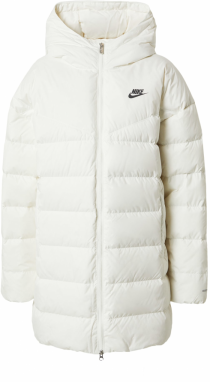 Nike Sportswear Zimná bunda  čierna / biela ako vlna