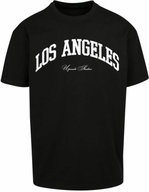 MT Upscale Tričko 'L.A. College'  čierna / biela