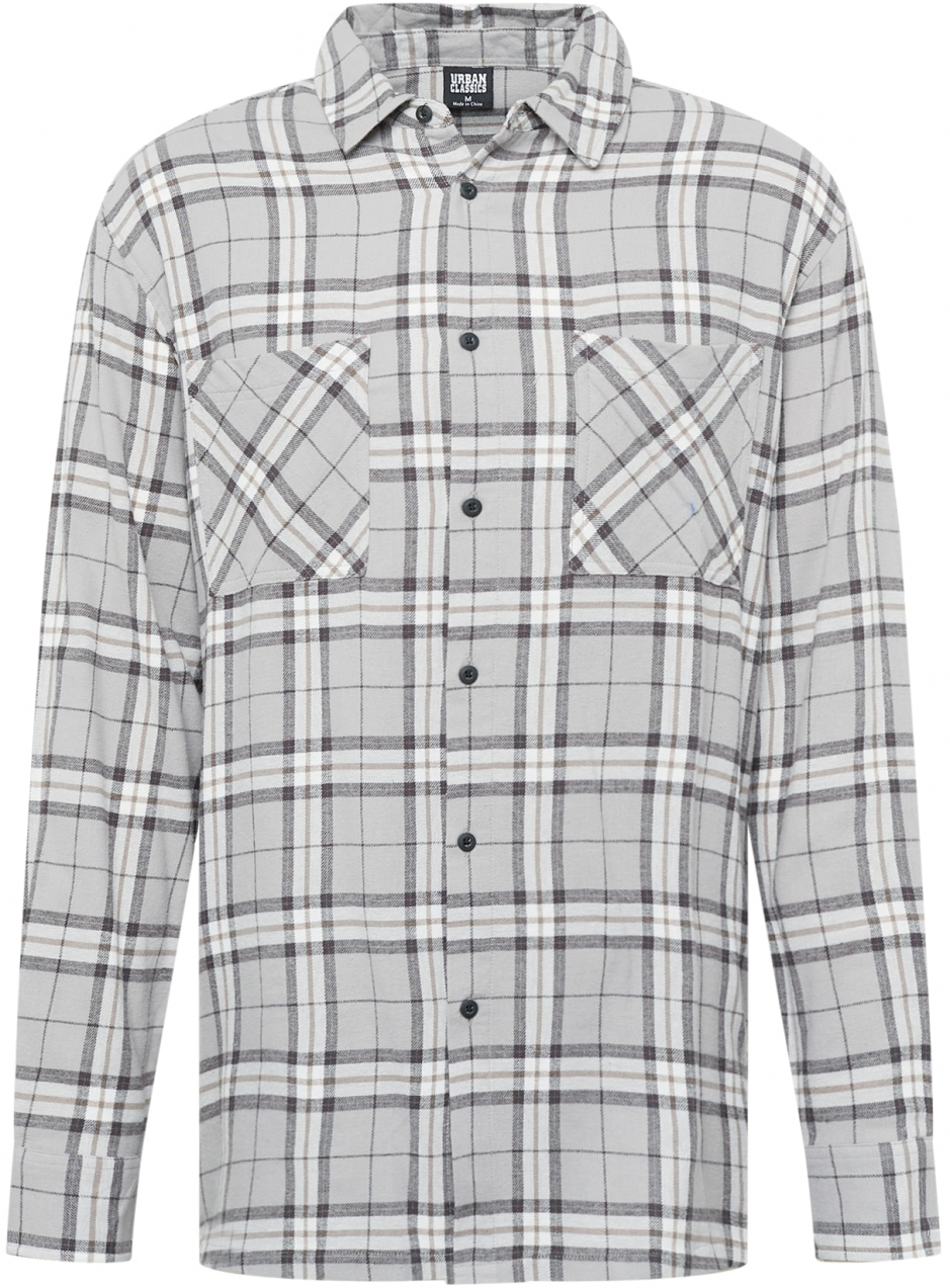 Urban Classics Košeľa  svetlohnedá / sivá / čierna / biela