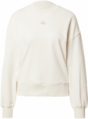 Calvin Klein Jeans Mikina  slonová kosť / svetlohnedá