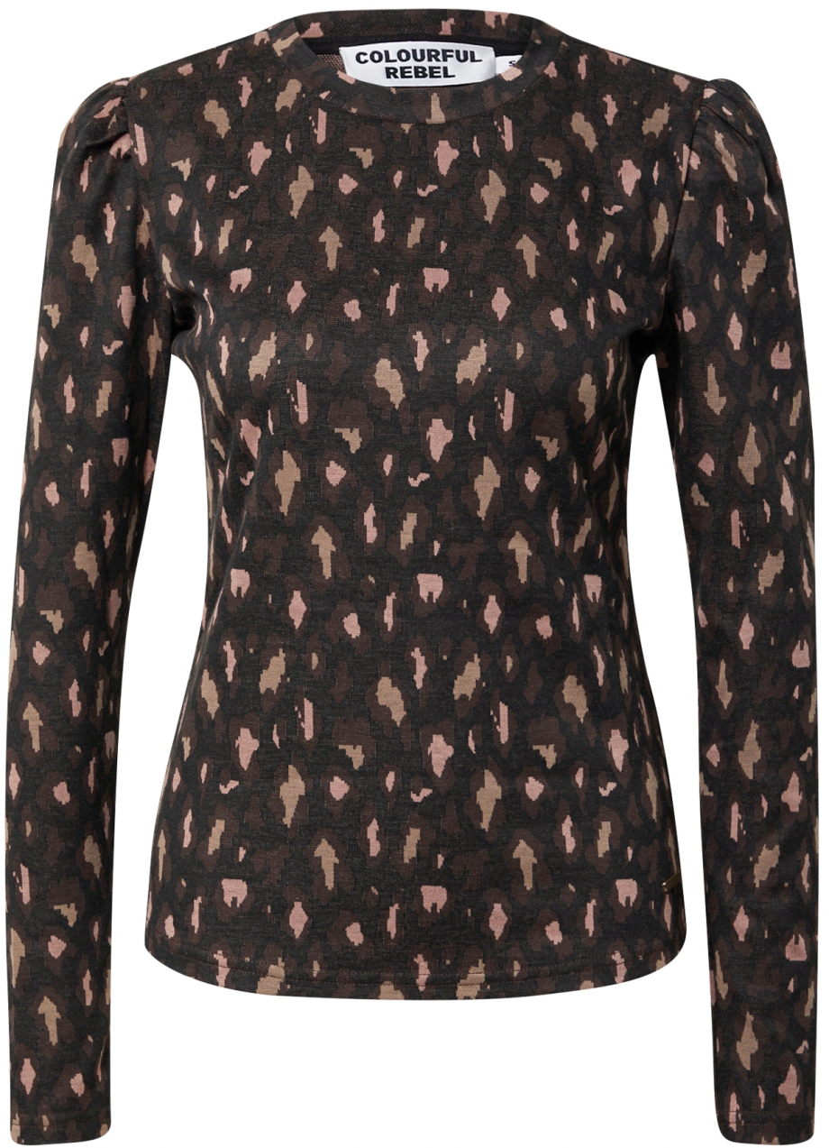 Colourful Rebel Tričko 'Joss'  hnedá / svetlohnedá / antracitová