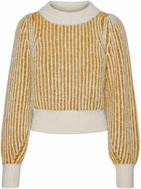 VERO MODA Sveter 'JULIETTE'  kapučíno / biela