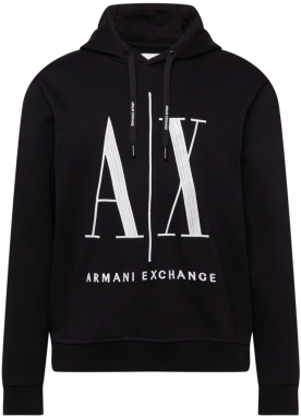 ARMANI EXCHANGE Mikina  čierna / biela