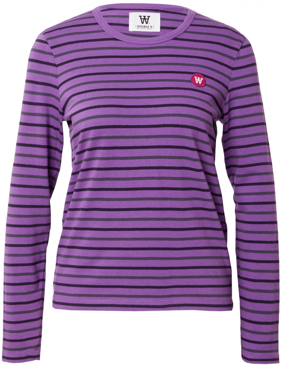 WOOD WOOD Tričko 'Moa'  tmavosivá / fialová / čierna