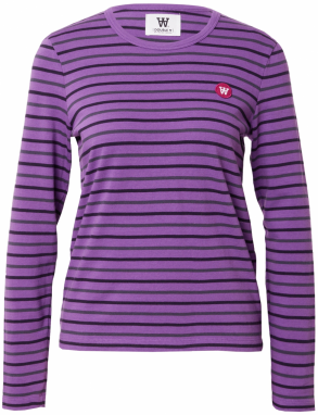 WOOD WOOD Tričko 'Moa'  tmavosivá / fialová / čierna