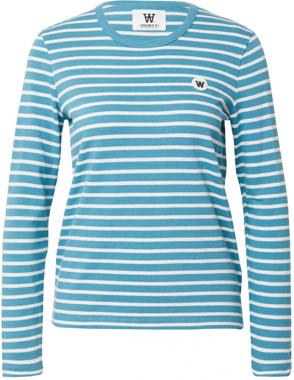 WOOD WOOD Tričko 'Moa'  svetlomodrá / biela