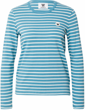 WOOD WOOD Tričko 'Moa'  svetlomodrá / biela