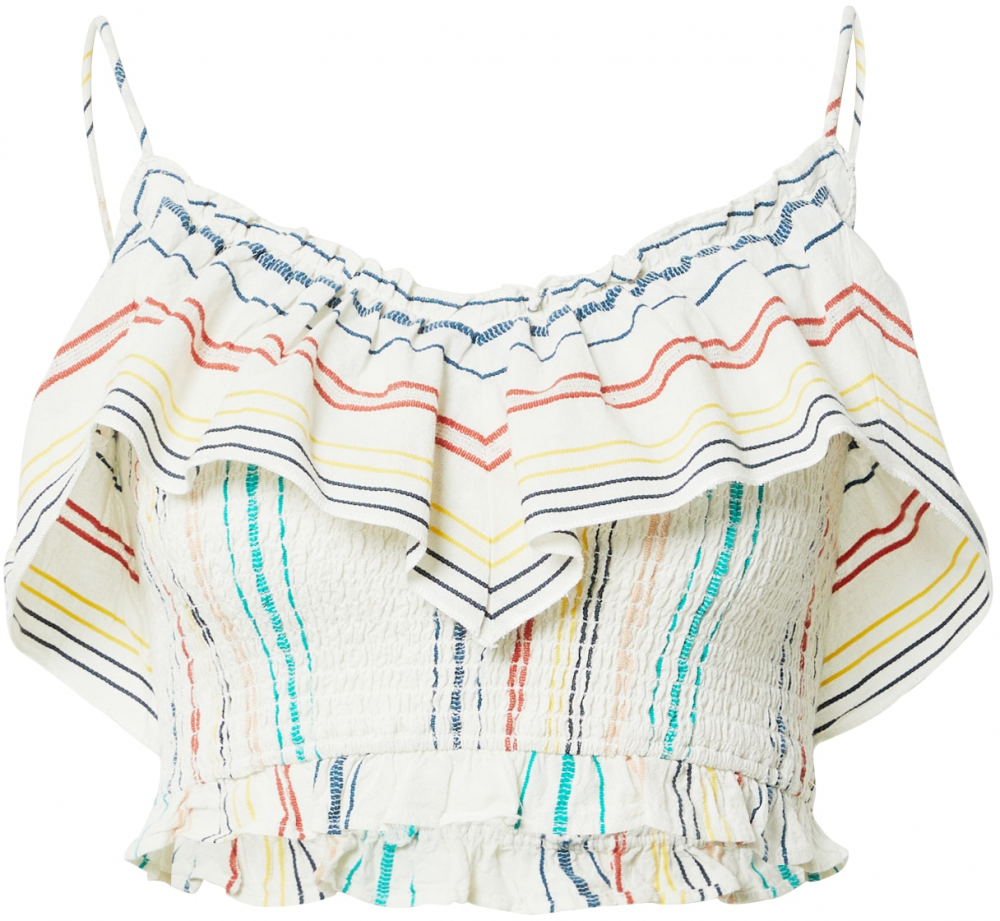 Nasty Gal Top  modrá / žltá / červená / biela