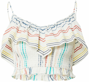 Nasty Gal Top  modrá / žltá / červená / biela