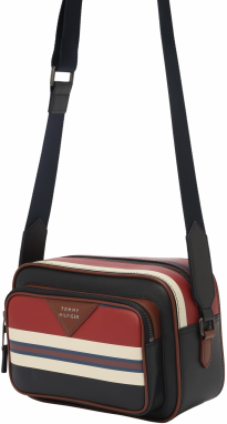 TOMMY HILFIGER Taška cez rameno  námornícka modrá / hnedá / červená / čierna
