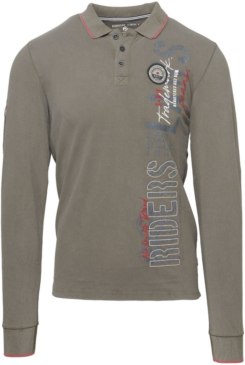 KOROSHI Tričko  olivová / červená / čierna / biela