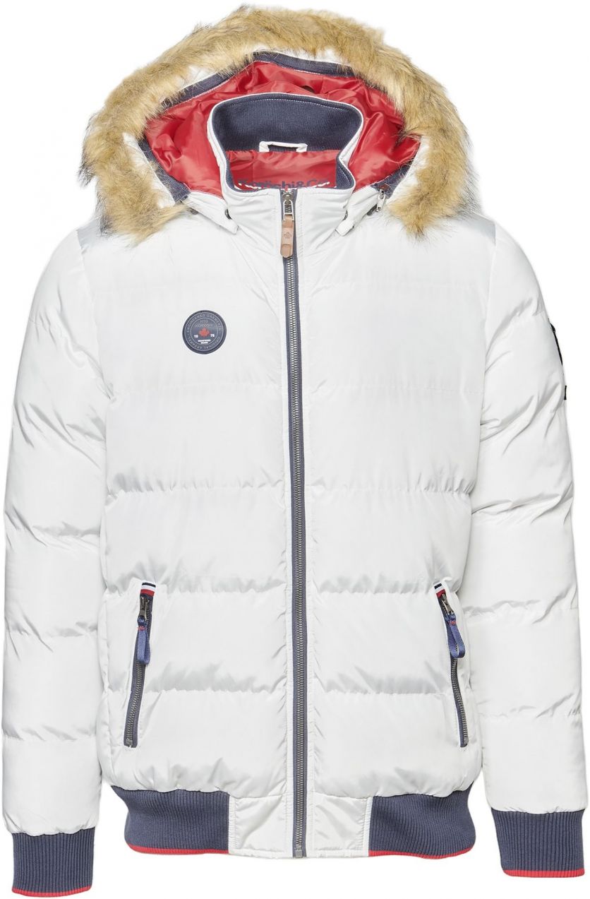 KOROSHI Zimná bunda  béžová / námornícka modrá / červená / šedobiela