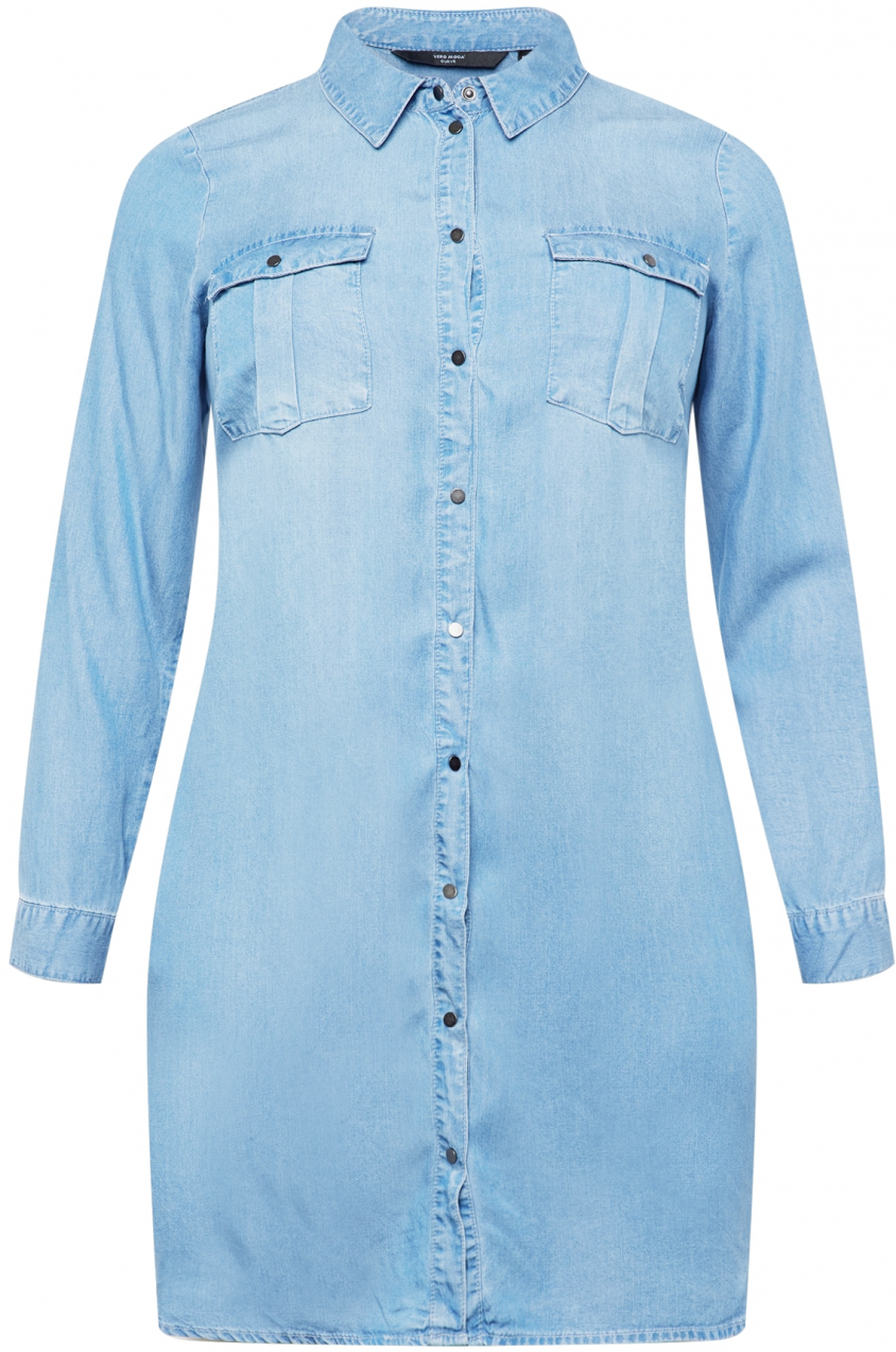 Vero Moda Curve Košeľové šaty 'Sila'  modrá denim