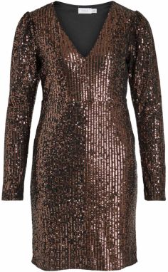 VILA Kokteilové šaty 'Sandy'  bronzová / čierna
