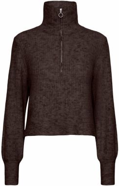VERO MODA Sveter 'POPPY'  tmavohnedá