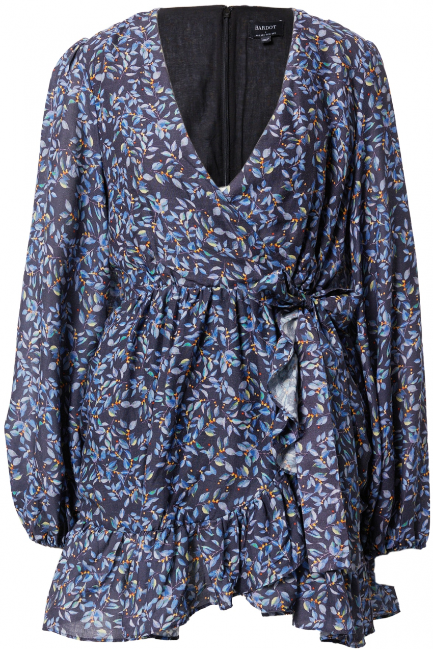 Bardot Šaty 'KIERA'  námornícka modrá / svetlomodrá / nefritová / oranžová