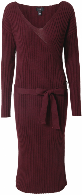 River Island Pletené šaty  burgundská