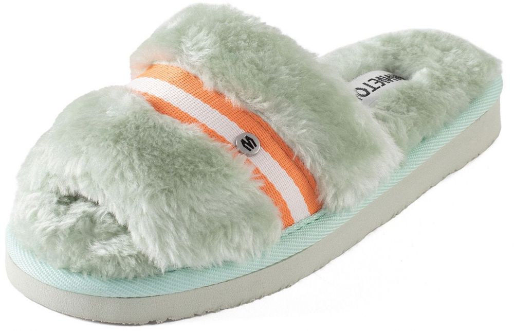 Minnetonka Šľapky 'London'  zelená / oranžová / biela