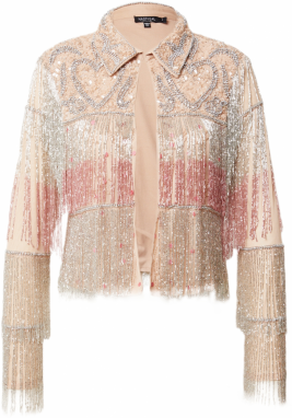 Nasty Gal Prechodná bunda  telová / rosé / strieborná