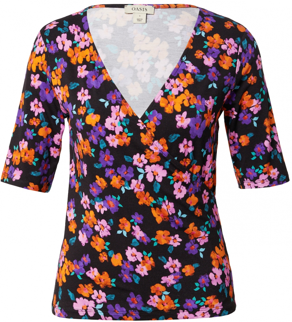 Oasis Tričko  tmavofialová / tmavooranžová / ružová / čierna