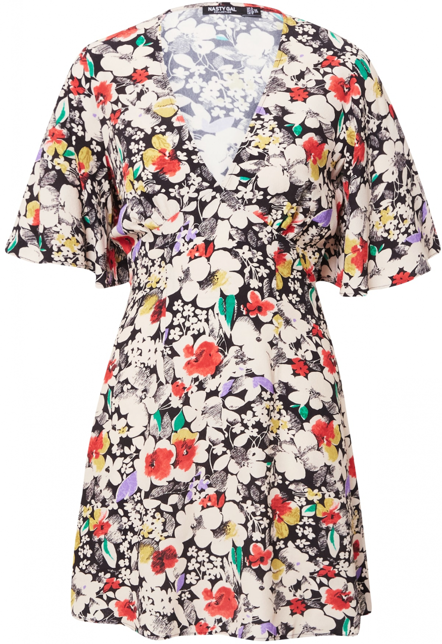 Nasty Gal Šaty  nefritová / červená / čierna / biela