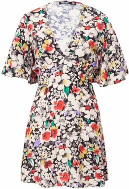 Nasty Gal Šaty  nefritová / červená / čierna / biela