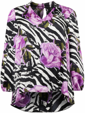 River Island Plus Blúzka  kaki / fialová / čierna / biela