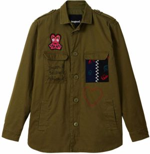 Desigual Prechodná bunda 'Chaq_Bear'  tmavomodrá / kaki / ružová / červená