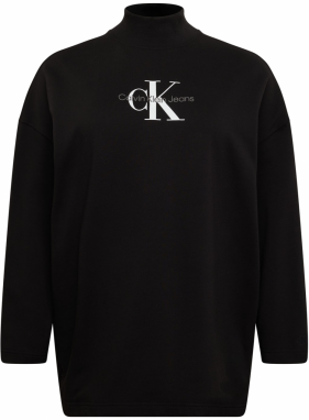 Calvin Klein Jeans Curve Mikina  čierna / biela