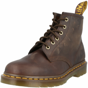 Dr. Martens Šnurovacie členkové čižmy  tmavohnedá / žltá