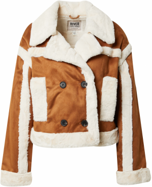 River Island Prechodná bunda  hnedá / biela