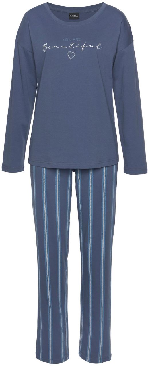 VIVANCE Pyžamo  modrá / biela