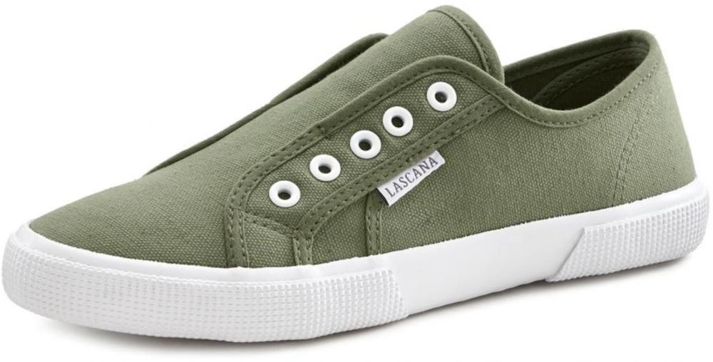 LASCANA Slip-on obuv  olivová