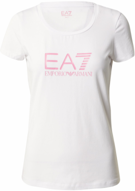 EA7 Emporio Armani Tričko  svetloružová / biela