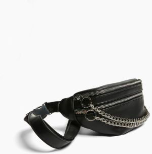 Bershka Ľadvinka  čierna / strieborná