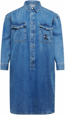 Calvin Klein Jeans Curve Košeľové šaty  modrá denim