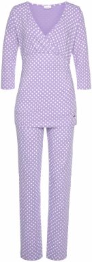 LASCANA Pyžamo  pastelovo fialová / biela