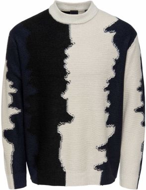 Only & Sons Sveter 'EMIR'  svetlosivá / čierna