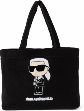 Karl Lagerfeld Shopper ' Ikonik 2.0 Beach Terry'  čierna / biela