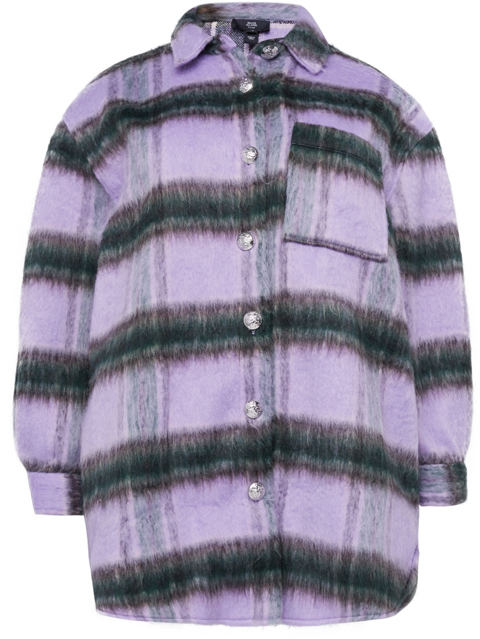 River Island Plus Prechodná bunda  tmavozelená / fialová / čierna